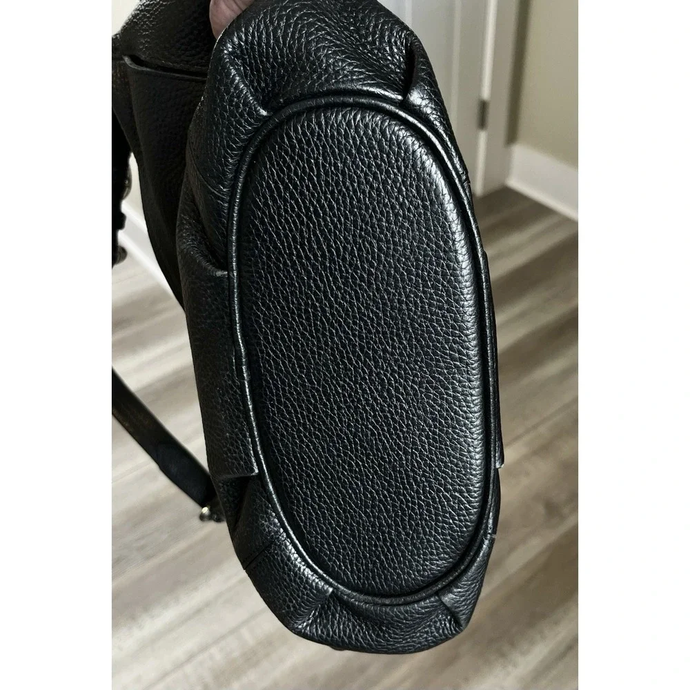 BRIGHTON Masterpiece Niki Hobo Leather Lace Shoulder Handbag Black Y2K
